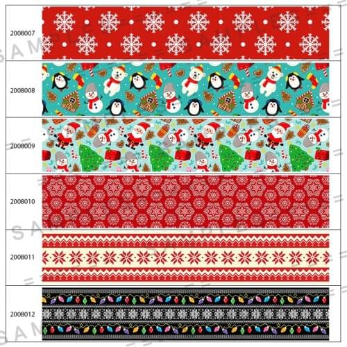 Christmas Eve 5 Yards Grosgrain/Satin 25mm/38mm/50mm/75mm Ribbon for DIY Gift Packing Wrap 200800 200801