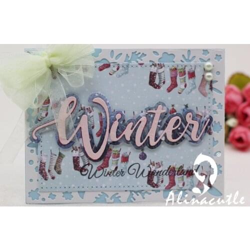 AlinaCraft METAL CUTTING DIES cut big shadow letter winter word Scrapbook paper craft handmade card album punch knife art cutter