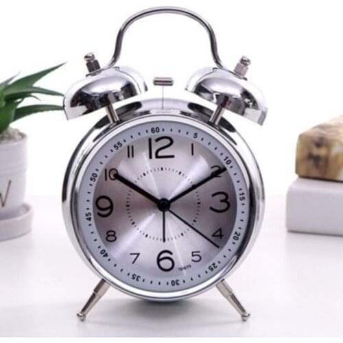 Metal Alarm Clock Student Luminous Mute Creative Simple Bedside Clock