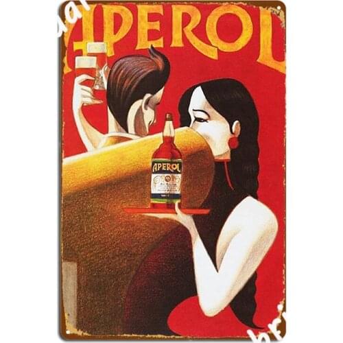 Aperol Kissing Women With Love Metal Sign Retro Cinema Wall Pub Wall Plaque Tin Sign Poster