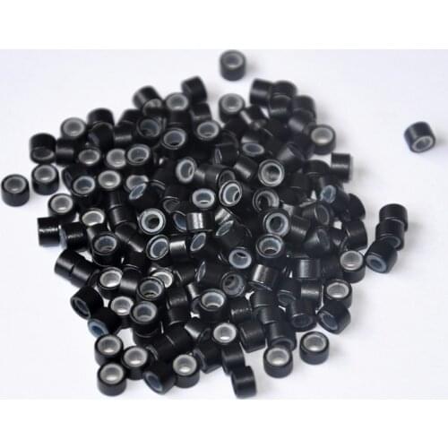 Free Shipping Micro ring Silicone lined Links Beads tube for Feather Human Hair Extension Tools Accessories 4.5*2.4*3.0 1000pcs