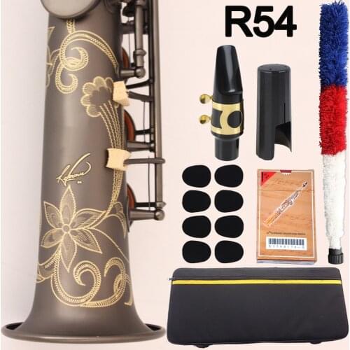 Music Fancier Club Soprano Saxophone Reference 54 Black Lacquer B-flat Soprano Sax R54 With Case Mouthpiece Reeds Neck