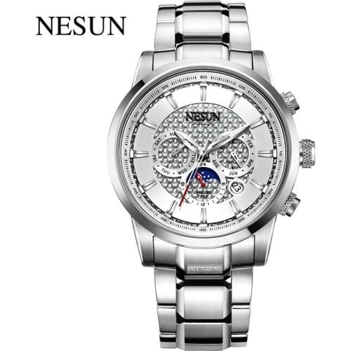 Nesun Mens Silver Watch