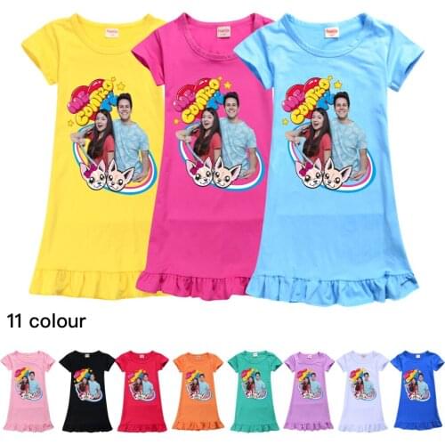 Me Contro Te Girls Sleepwear Game Girls Dresses Ice Silk Home Dress Big Girls Birthday Clothes Children Ruffle Dress Sleepwear