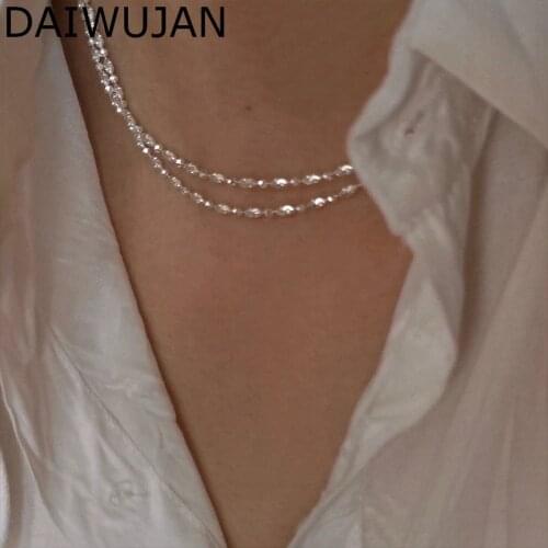 New 925 Sterling Silver Choker Necklaces For Women Handmade Carved Beads Chain Necklace Party Wedding Jewelry Collier Femme