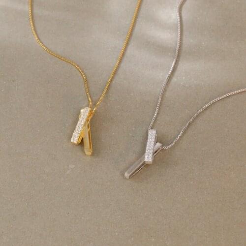 Real 925 Sterling Silver Crystal Cross Necklaces For Women Mothers Day Gift , Elegant Female Pendant Necklace Chains Jewelry