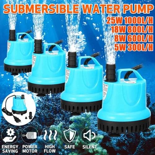 220V Submersible Water Pump 10/18/25/45/60/85/105W 600-4500L/H Aquarium Fish Pond Tank Spout Marin Temperature Control Clean