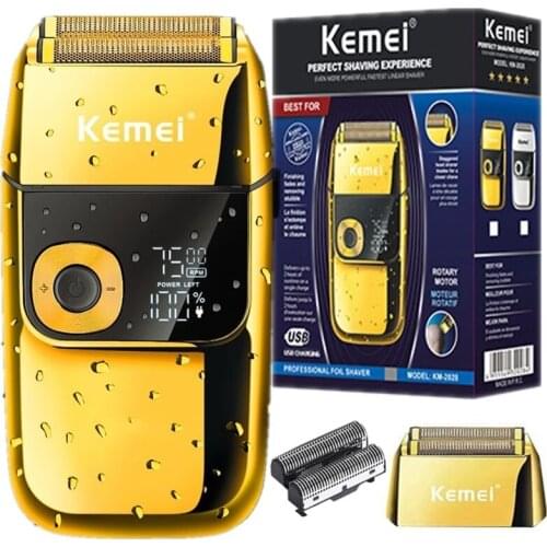 Original kemei barber professional beard hair shaver for men electric shaver rechargeable electric razor balds shaving machine
