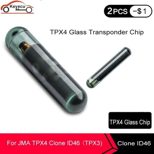 KEYECU TPX4 Glass Transponder Blank Chip for JMA TPX4 Clone ID46 Can Replace TPX3 Auto Car Key Copy Cloner Chip Free Shipping