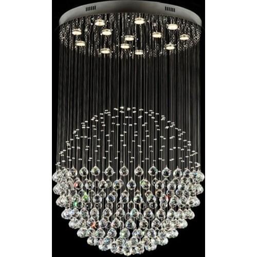 Modern Crystal Ceiling Light Hanging Lamps Fixtures GU10 90~260V Led Living Room Dinning Room Crystal Ball Lighting