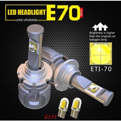 Super Spotlight LED E70 Car Headlight Lamp H11 H1 9005 9006 Hir2 9012 HB3 HB4 H8 H9 120W 15600LM 6000K 12V 24V