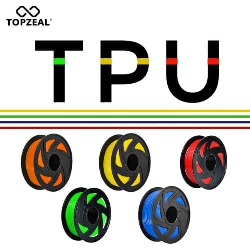 TOPZEAL Flexible TPU Filament 1.75mm 3D Printer Filament Dimensional Accuracy +/-0.02mm 3D Printing Material Plastic