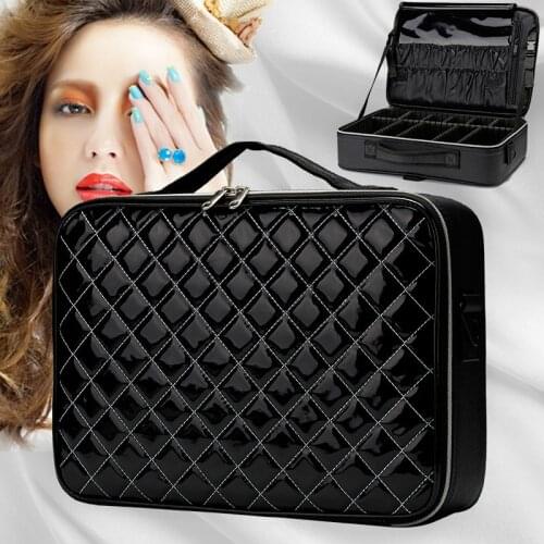 Women PU Leather Travel Makeup Bag Professional Cosmetic Storage Organizer Make Up Case For Cosmetics Pouch Beautician Suitcase