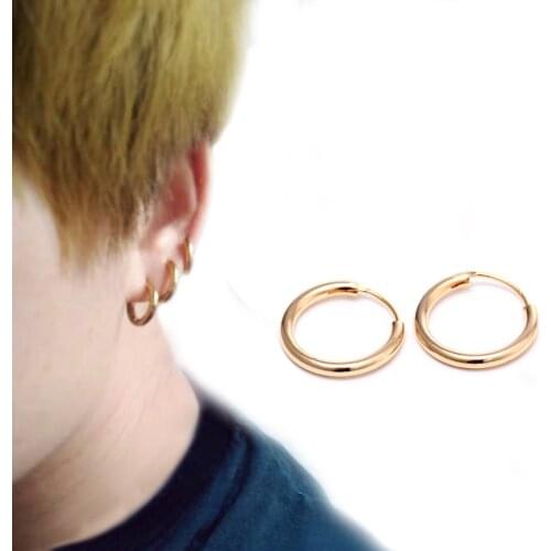 Gold/Silver Color Mini Round Earrings Stainless Steel Alloy Fashion Women Charm Exaggerated Ear Ring NighClub Jewelry Lady Gift