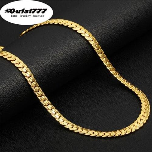 Gold chains Necklaces Mens Stainless Steel Long Choker Necklaces Gifts for Men Accessories chain jewelry on the neck wholesale