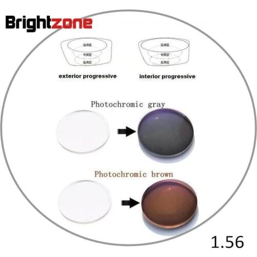 1.56 Interior Progressive Photochromic Non-line HC UV Protection CR-39 resin prescription lenses one lens see near and distance