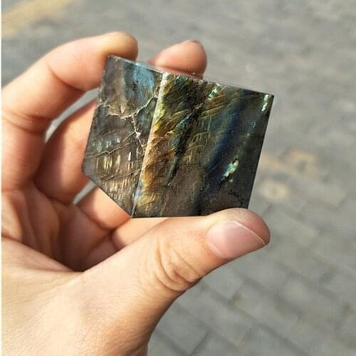 1pcs 5cm natural labradorite crystal square cube labradoeite quartz diamonds healing as decoration