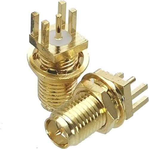 1Pcs Connector RP-SMA RPSMA Female Plug Bulkhead Nut Solder PCB Edge Clip Mount RF Adapter Coaxial High Quanlity