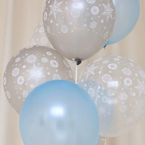 10pcs 12inch Frozen Snowflake Latex Balloons girl Birthday party Wedding Christmas party Decorations kids toy globos supplies