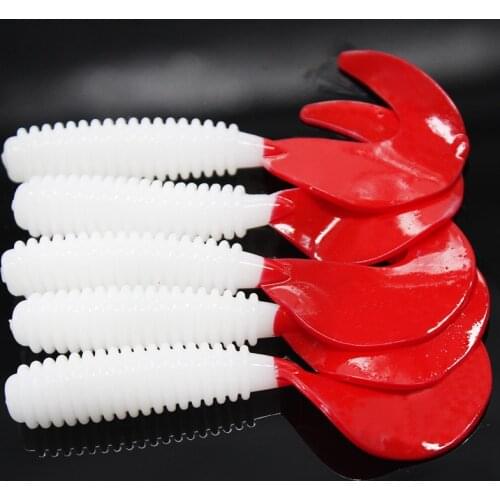 10pcs Fishing Lure Jig Wobbler Swimbait Long Tail Worm Bait 5cm 6cm 7cm Silicone Lure Soft Plastic Lures Swim Bait Tackle
