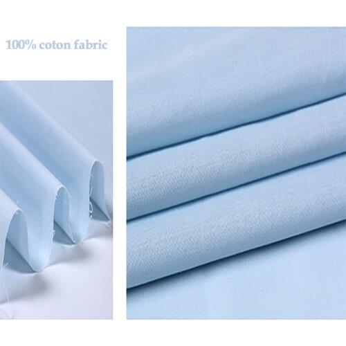 150cm*100cm Big deal! 100%cotton fabric light blue material for dress lining silk cotton tissue lightweight soft linings