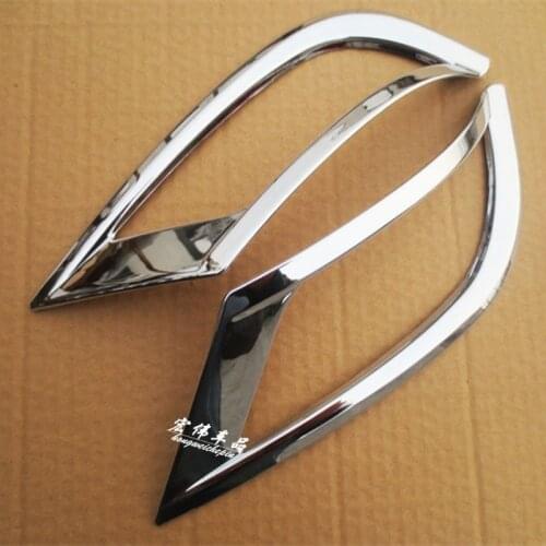 2PCS Car-styling ABS chrome rear fog lamp cover for 2014 BYD G5 auto fog light trim plastic plating cover stickers