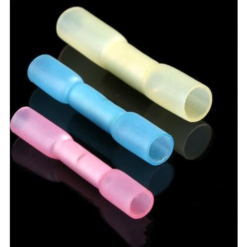 20PCS BHT1.25 BHT2 BHT5 Heat Shrink Butt Waterproof Insulated Connector Terminal Nylon Brass Terminal BHT Red Blue Yellow