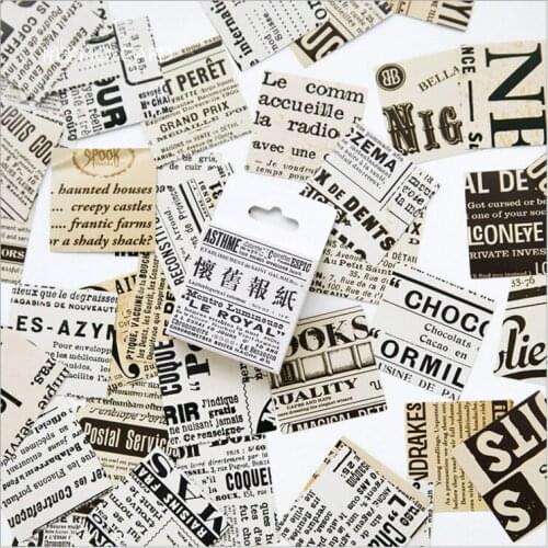 45Pcs/pack Vintage Nostalgic Old Newspaper memory Decorative Planner Stickers DIY Diary Scrapbooking Phone Index Seal Stickers