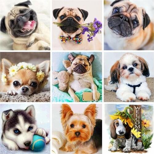 New Arrivals 5D DIY Diamond Painting Full Round/Square Animal Diamond Embroidery Sale Dog Rhinestones Mosaic Handmade Gift