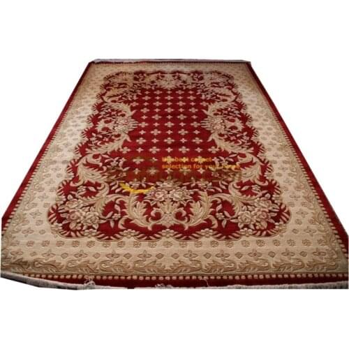 Antique high-density European woven carpet exhibition hall Villa studio handmade knotted carpet Classical Rococo fabric
