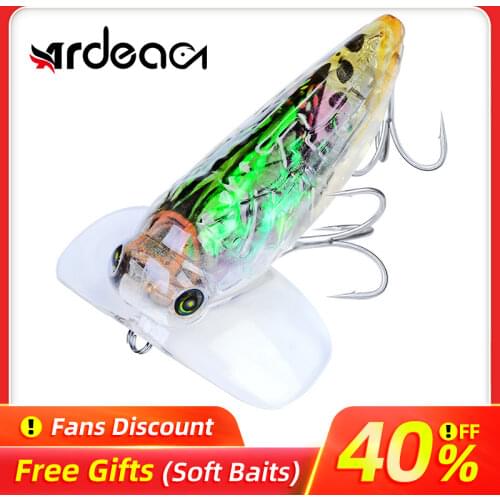 Ardea Hard Lure 55mm 8.5g Minnow Cicada Popper Artificial Plastic Bait Swimbait Wobblers Vibrations 3D Fish Eyes Fishing Tackle