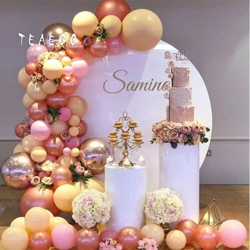 136pcs Rose Gold 4D Balloon Arch Garland Kit Ballon Wedding Baby Shower Graduation Anniversary Organic Party Decoration Backdrop