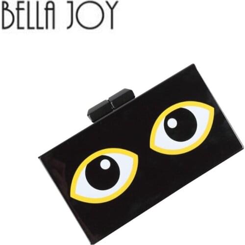 BELLA JOY Hot! Designed Brand EYE Bag Acrylic Evening Bag Transparent Plastic Clutch Perfume Purse Block Bag