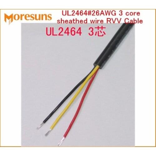 Free Ship by DHL/EMS 200m/roll UL2464#26AWG 3 core sheathed wire RVV Cable signal wire/7/0.14 tin plated Copper wire