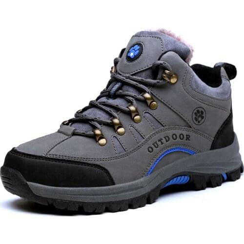 Brand Men Winter Snow Boots Waterproof Leather Sneakers Super Warm Mens Boots Outdoor Male Hiking Boots Work Shoes Size 36-45