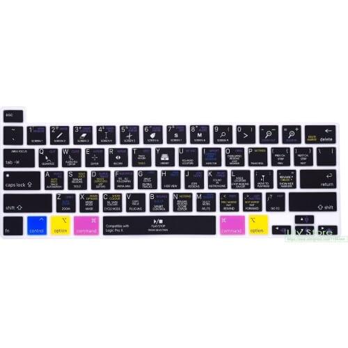 Keyboard Cover Skin for MacBook Pro 16 A2141 for MacBook Pro 13.3 inch 2020 M1 A2338 A2251 A2289 Logic Pro X Shortcut Hotkey