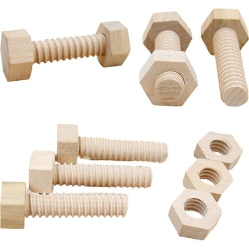 Childrens Wooden Tool Toy Disassembly Nut Montessori Early Education Assembly Puzzle Pretend Game Simulation Craftsman Boy Gift