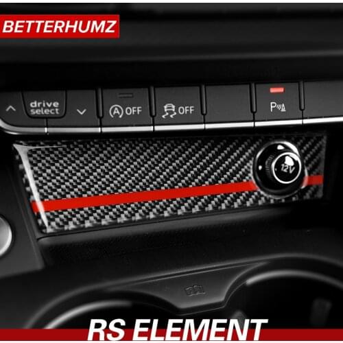 For Audi A4 A5 Interior Carbon Fiber Cigarette Socket Lighter Panel Car Sticker USB Fast Car Charger Power Panel Cover Trim