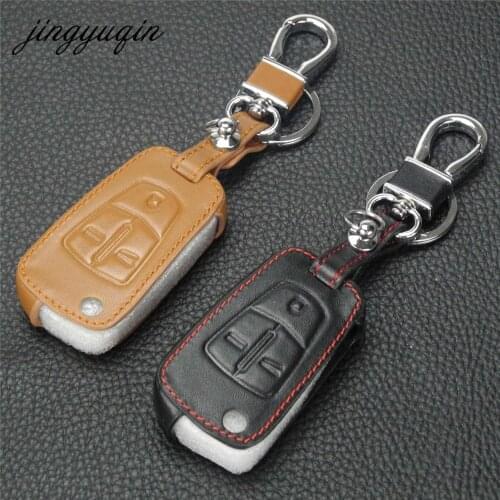 Jingyuqin 3BTN Flip Folding Remote Key Case Fob Leather Cover For Vauxhall Opel /Astra H /Corsa D /Vectra C /Zafira Chevrolet