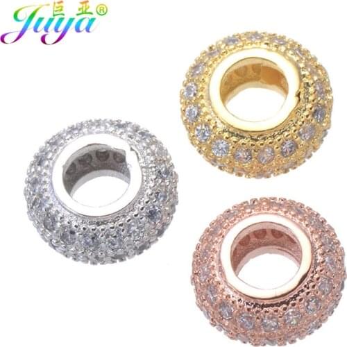 8mm 10mm 11mm 13mm Beads Jewelry Findings Big Hole Pan Metal Beads Berloque For Natural Stone Bracelets Necklaces DIY Making