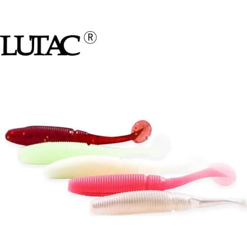 LUTAC soft plastic soft lure T-tail wobbler softbait lures fishing blanks bass 70mm 3g slowsinking soft bait