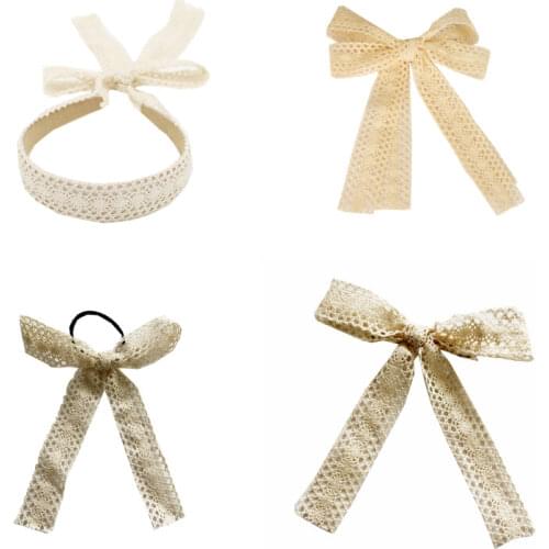 6 Inches NEW summer large Lace bow hairband hair alligater clip for girls and women barette