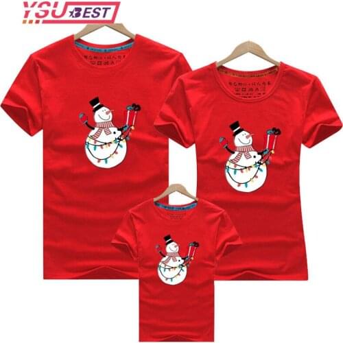 New Year Dad Mom Baby Christmas Snowman Clothing Family Matching Outfits Clothes Mother Daughter Father Son Mommy and Me Shirt