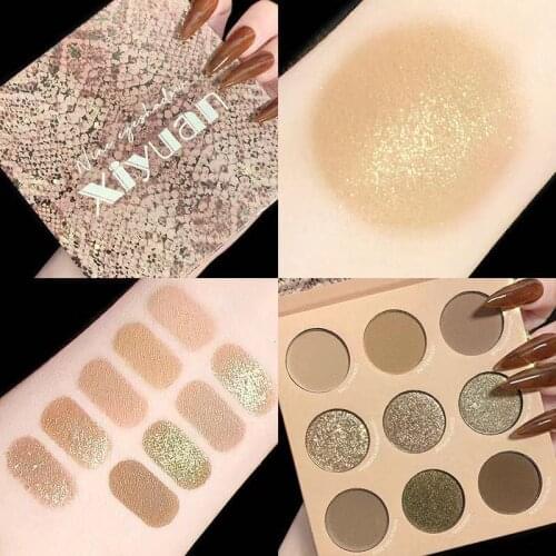 Glitter Eyeshadow Palette 9 Color Matte Shimmer Eyeshadow Pallete Nude Metallic Diamond Pigmented Makeup Pallete Brand Cosmetic