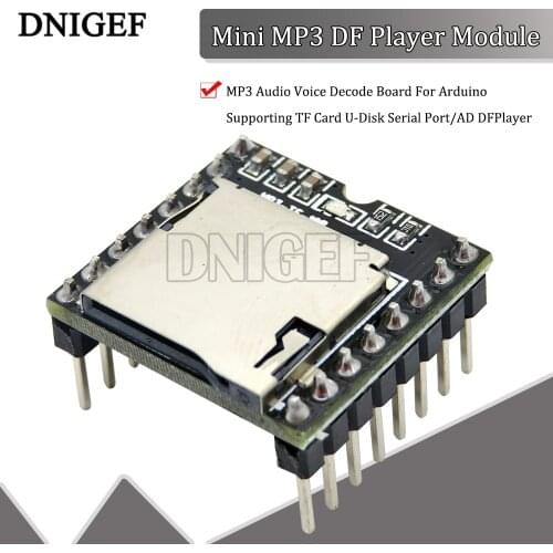 Mini MP3 DF Player Module Board MP3 Audio Voice Decode Board For Arduino Supporting TF Card U-Disk Serial Port/AD DFPlayer