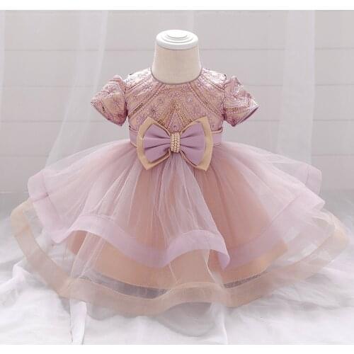 Newborn Baptism Dress For Baby Girl First Birthday Party Princess Dresses Flower Toddler Girl Christening Gown Vestidos