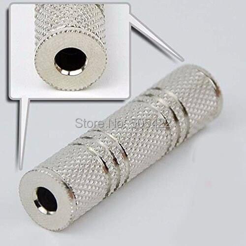 200pcs/lot New 3.5mm Female to Female F/F Stereo Audio Adapter Headphone Jack Connector