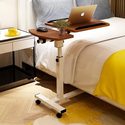 Adjustable Laptop Table with Wheel Rotate Standing Notebook Computer Table Lifting Desk for Sofa Bedside