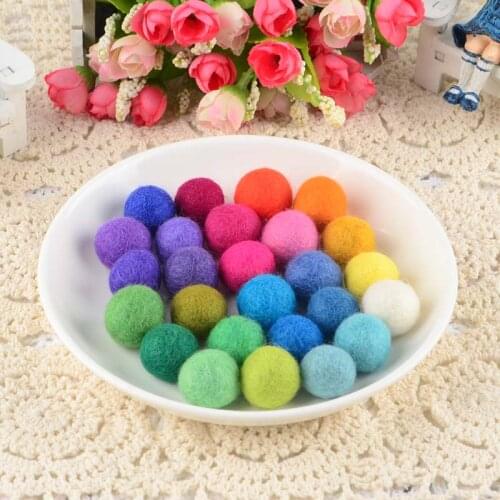 40 Colors 10pcs 23mm 100% Wool Wool Felt Balls Lovely Diy Round Wool Ball Colorful Pom Poms craft Supplies handcraft Home Decro