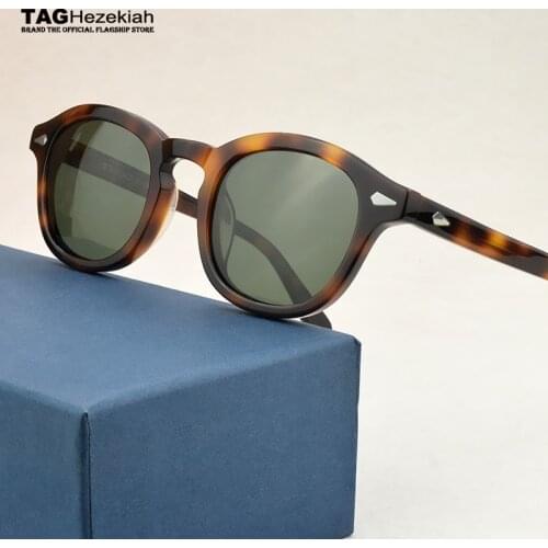 TAG luxury brand designer Polarized Sunglasses Men 2020 Vintage round Sun Glasses Women Driving Retro Acetate Sunglass men UV400
